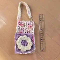 花モチーフ スマホショルダーバッグ