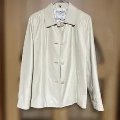 BALMAIN レザーコート クリーム色 サイズ13