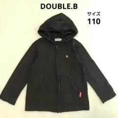 DOUBLE.B ダブルビー 薄手　フードパーカー　スウェット　黒　110