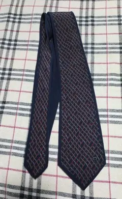 mila schon ネイビー 格子模様 ネクタイ