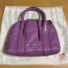 COACH 30152 パープル　エンボスレザー ハンドバッグ