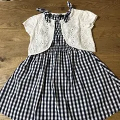ギンガムチェック　ワンピース　ボレロつき　COMME CA ISM 120cm