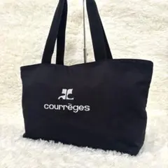 【美品】クレージュ Courrèges ナイロン トートバッグ 大容量 A4 黒のサムネイル