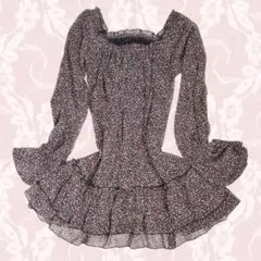 y2k リズリサ系　ワンピース　花柄　シフォン　森ガール　平成ギャル　フリル