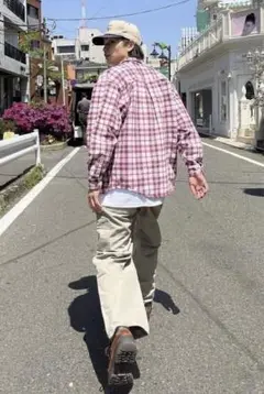 90s OLD UNIQLO長袖シャツ　チェック　短丈　cityboy