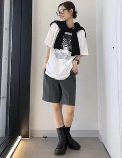 GU スリムハーフパンツ グレーM