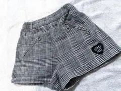 ☆ジェニー☆ショートパンツ 130 白黒チェック 千鳥柄 グレー