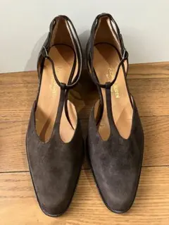 未使用　ラルフローレンTストラップシューズ　5ハーフサイズ　茶系　イタリア製