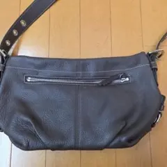 ダークブラウンレザー ショルダーバッグ 中型　COACH　コーチ