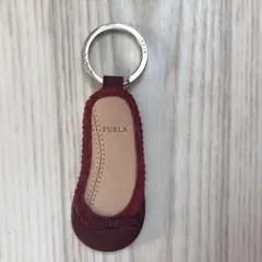 FURLA フルラ　本革 靴型キーホルダー ワインレッド