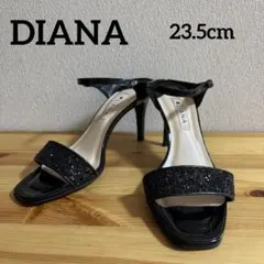 Diana ダイアナ　サンダル ミュール　グリッター　黒　23.5cm