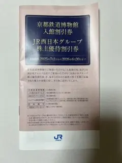 JR西日本　株主優待券　京都鉄道博物館