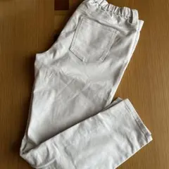 ユニクロ　ホワイト カジュアルパンツ ウエストゴム　L
