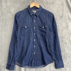 【L979】 Levi's ウエスタンデニムシャツ サイズS ネイビーのサムネイル
