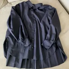 【NATURAL BEAUTY BASIC】バックプリーツオーバーシャツブラウス