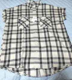 INGNI　 チェック柄CPО半袖シャツ　オフホワイト　新品未使用タグ付き