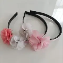 花飾り付きカチューシャ2個セット