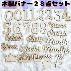 レターバナー 木製 28点 フォト ニューボーン記念撮影 ベビー 撮影