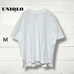 ユニクロ/半袖Tシャツ/白/コットン混/Mサイズ/AIRism/クルーネック/夏