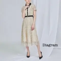 美品✨【Diagram】フリルレースワンピース 38 人気完売品 ダイアグラム