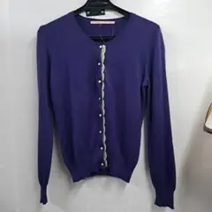franchelippee　フランシュリッペパープル カーディガン ボタン付きM