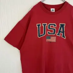 USA刺繍ビッグシルエットTシャツ