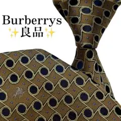 良品✨Burberrys ネクタイ　ホースロゴ　ジャガード　 総柄 ブラウン系