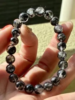 4A＋虹入り♪貫入玉✨クリア感抜群　高品質　ヒマラヤエレスチャルクォーツ　ブレス