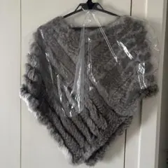 グレー ファーポンチョ 未使用