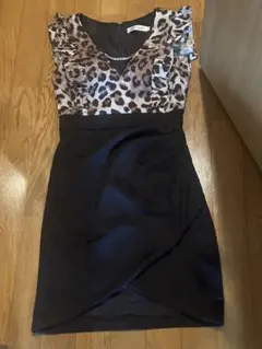 さ*ら様 ジュエルズ　ヒョウ柄ボディコンドレス