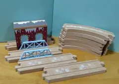 木製トーマス　ジェームスのスノーレールセット　木製レール　雪