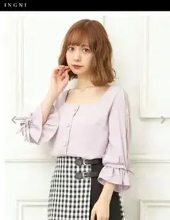 INGNI スクエアネック袖割れトロミ／ブラウス