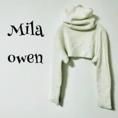 Mila owen ミラオーウェン(0)ニット/ショート丈/ルーズネック/リブ編