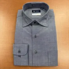 【未着用】メンズM(39-82)ノーアイロン長袖　ブルーグレー シャツ