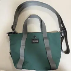 【美品】BEAMS DESIGN グリーン トートバッグ　ショルダー