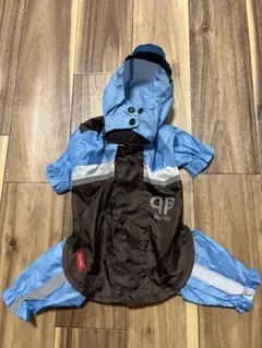 PeaPod フード付きレインコート 青茶