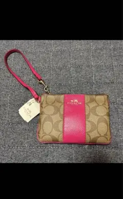 【値下げ可】COACH リストレット ポーチ シグネチャー タグ付きw1