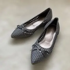 GINZA Kanematsu メッシュフラットシューズ グレーのサムネイル