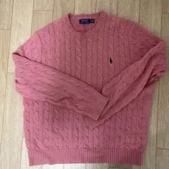 POLO RALPH LAUREN ピンク ケーブルニット XLTG