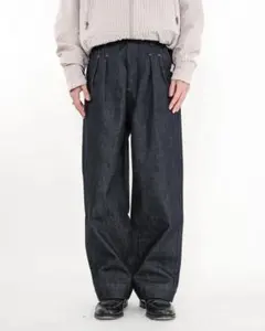 YOKE 21SS ワイドデニム デニムパンツ カットオフ ベルト付 スラックス