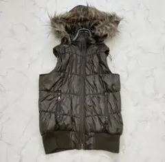オリーブグリーン フード付きダウンベストswag archive y2k お兄系