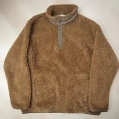 ホワイトマウンテニアリング×ユニクロ ブラウン フリース ハーフボタンジャケット