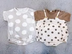 ベビー　水玉模様ロンパース2点セット　70㎝