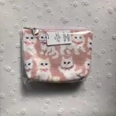 フェイラー　モフモフネコチャン　舟型ポーチM ピンク　新品未開封