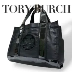 美品✨　トリーバーチ　トートバッグ　エラ　A4対応　デカロゴ　エナメル