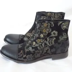 【希少】DOLCE&GABBANA フローラル レザー アンクル ブーツ 7.5のサムネイル