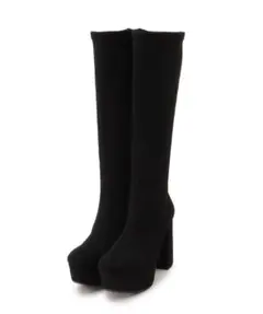 Esperanza ラク盛り　厚底ヒールロングブーツ　スリムフィット　L