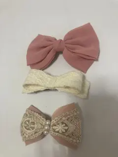 リボン バレッタ 3個セット