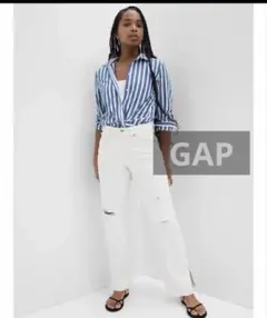 GAP ウォッシュウェル ’90s ミッドライズ ルーズフィット ダメージデニム