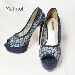 【レースデザイン】マフモフ Mafmof 厚底 ハイヒール パンプス